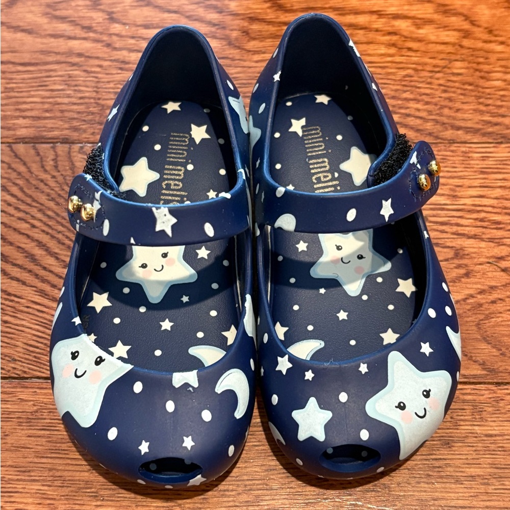 Mini Melissa Kids' Glow in the Dark Navy Star Shoes